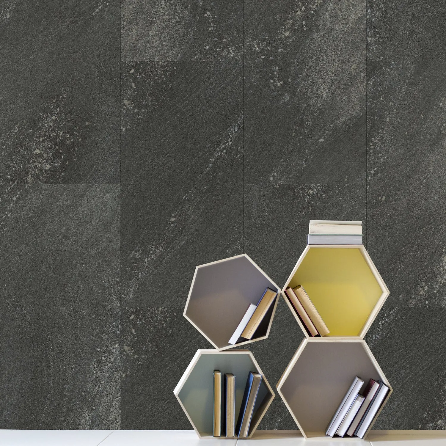Grosfillex Gx Wall+ Stone Wandpaneel Black Stone Steinoptik