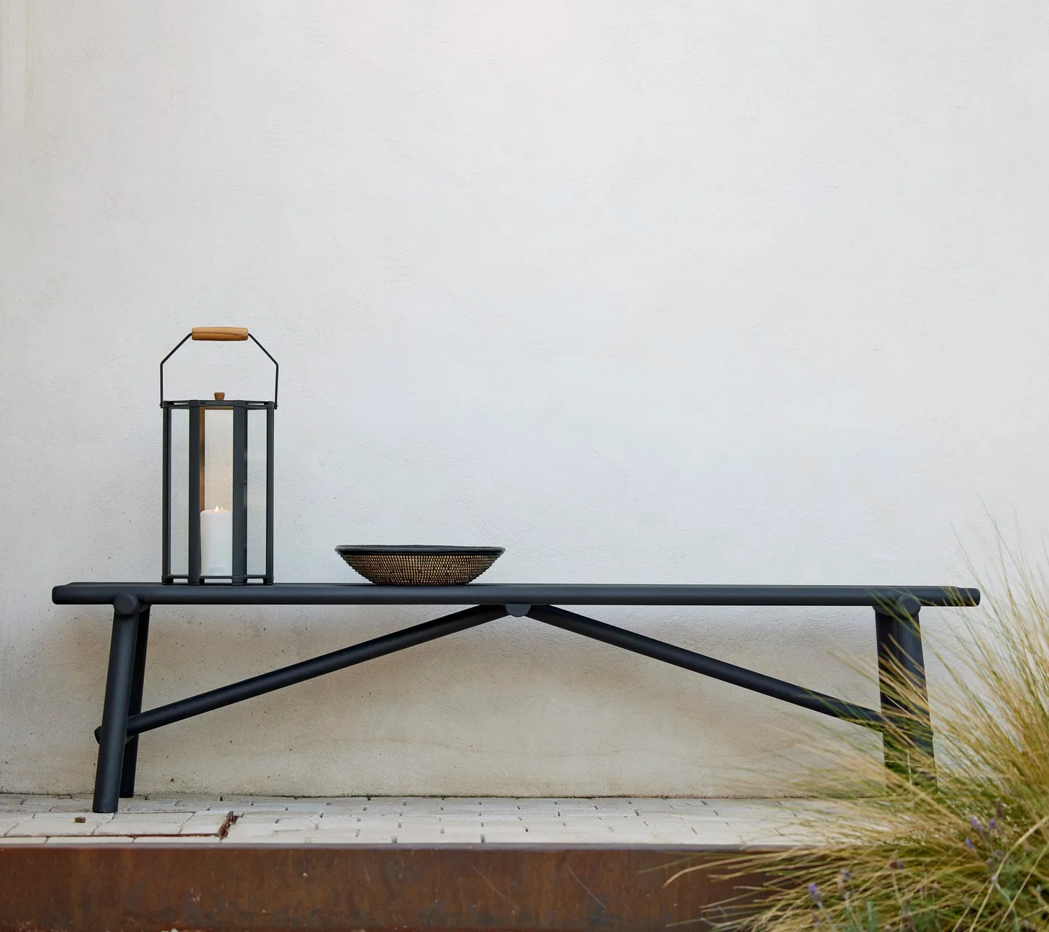 Cane-line Sticks Bench Gartenbank Taupe Teak mit Kissen
