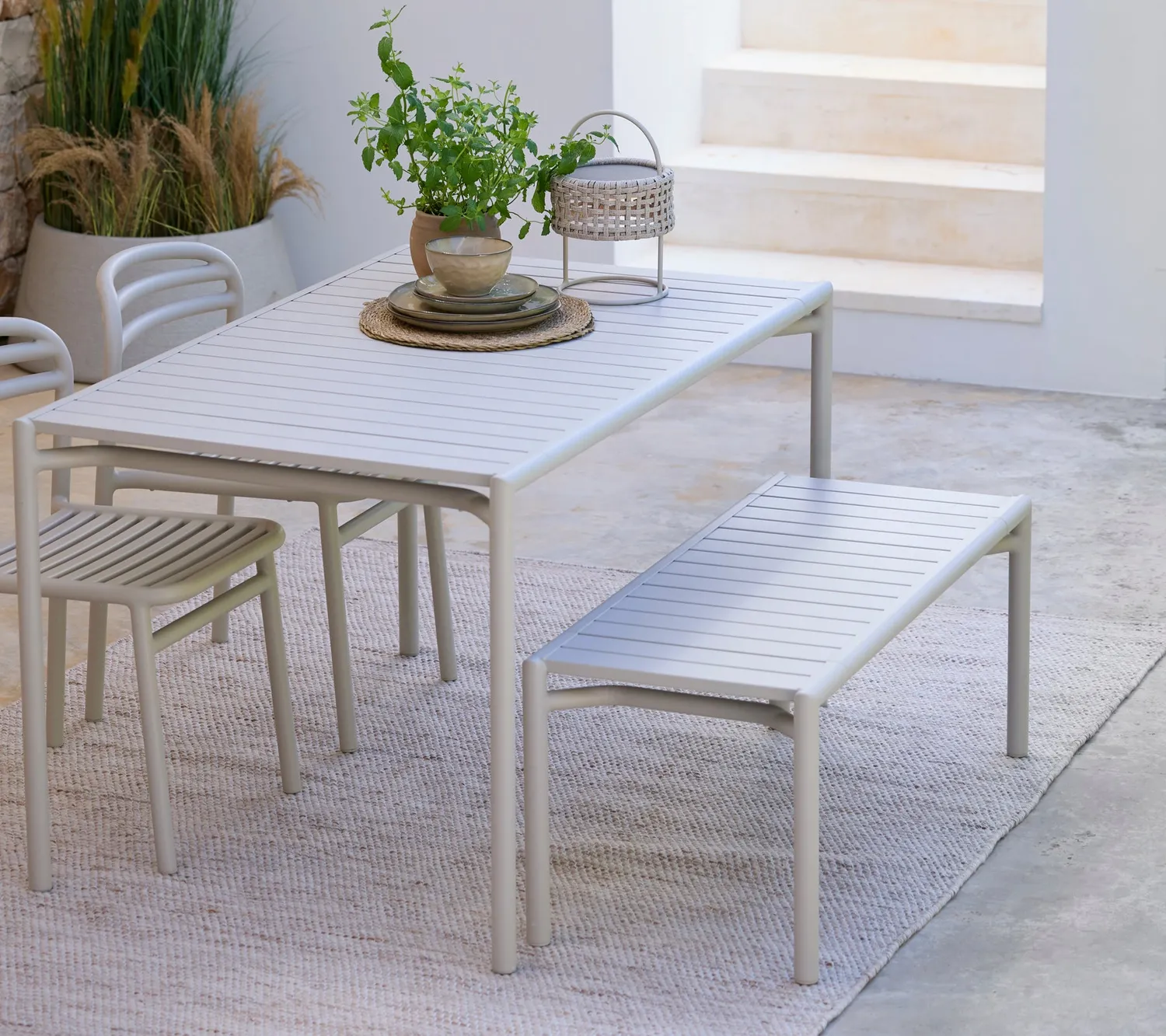 Cane-line Bliss Esstisch rechteckig Sand Aluminium