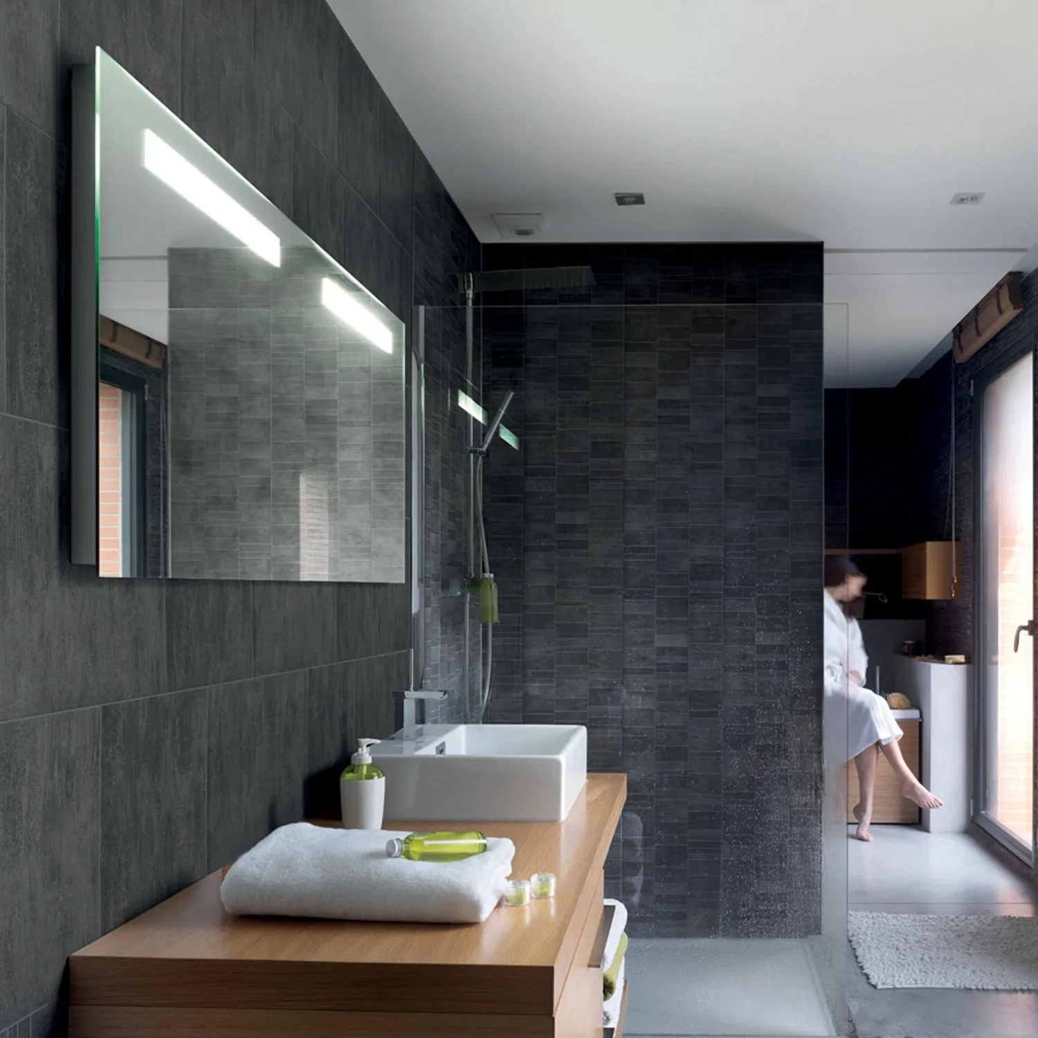 Grosfillex Element Mineral Wandpaneel Anthrazit Mosaik