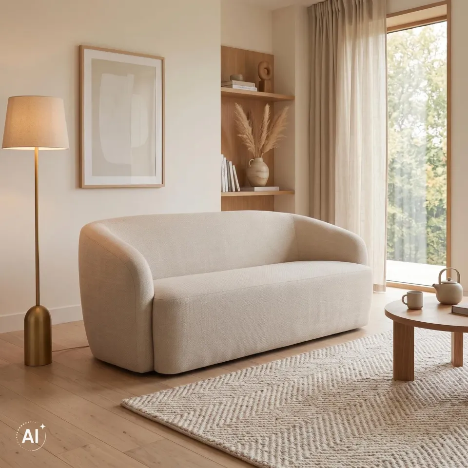 MR.DEKO Loconia Sofa Beige 170cm 2,5-Sitzer Stoff