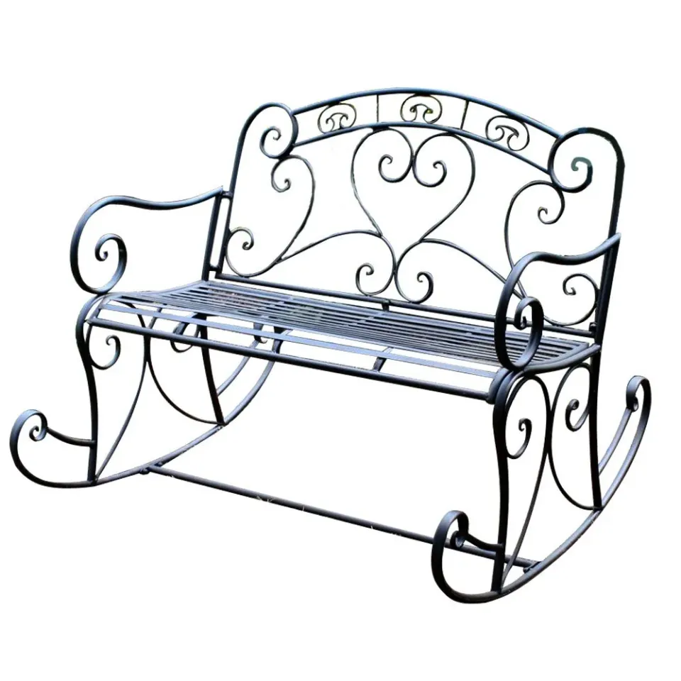 Garden-Pleasure Schaukelbank Metall schwarz 104 cm Sitzfläche