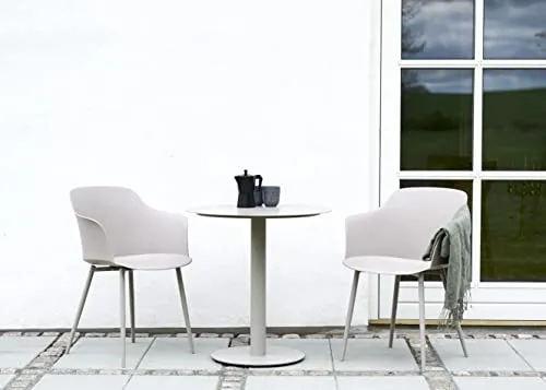 Envy Café-Set Balkonmöbel für 2 Personen Gartentisch 70 cm grau