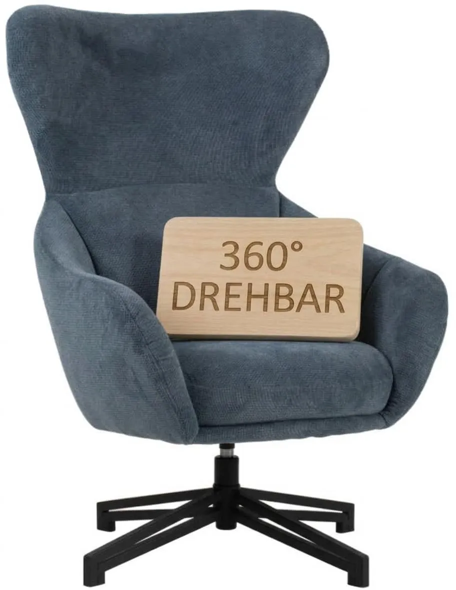MR.DEKO Marconia Relaxsessel beige drehbar Ohrensessel 75x80x109