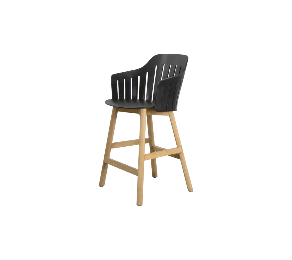 Cane-line Choice Counter Chair Barstuhl Schwarz Teak wetterfest