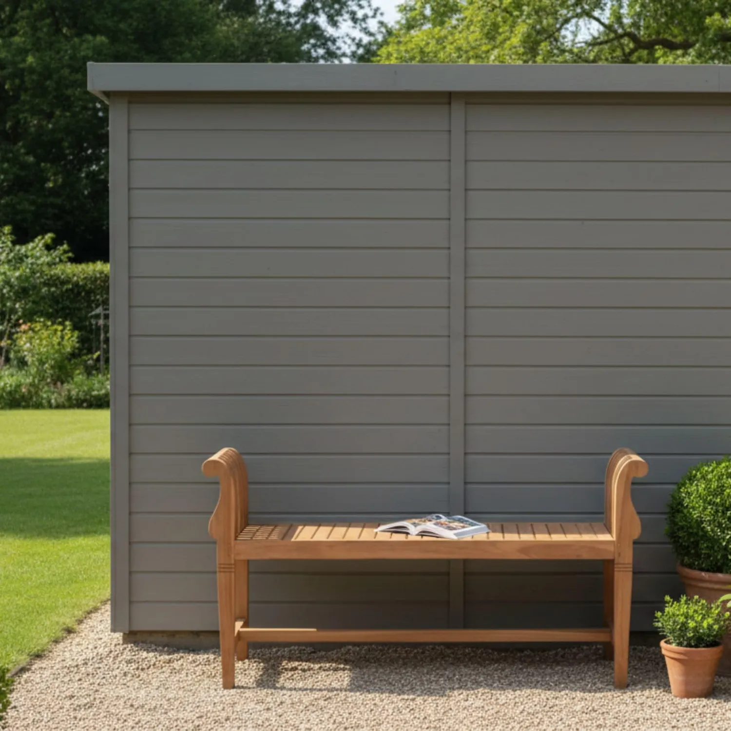 MR.DEKO Wigan Gartenbank 2-Sitzer 130 cm Teak wetterfest
