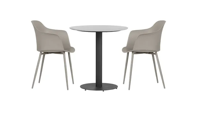 Envy Café-Set/Balkon möbel für 2 Personen Gartentisch Feuersteingrau