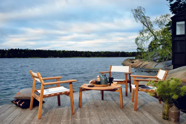 Skargaarden Djurö Lounge Tisch Groß Holz