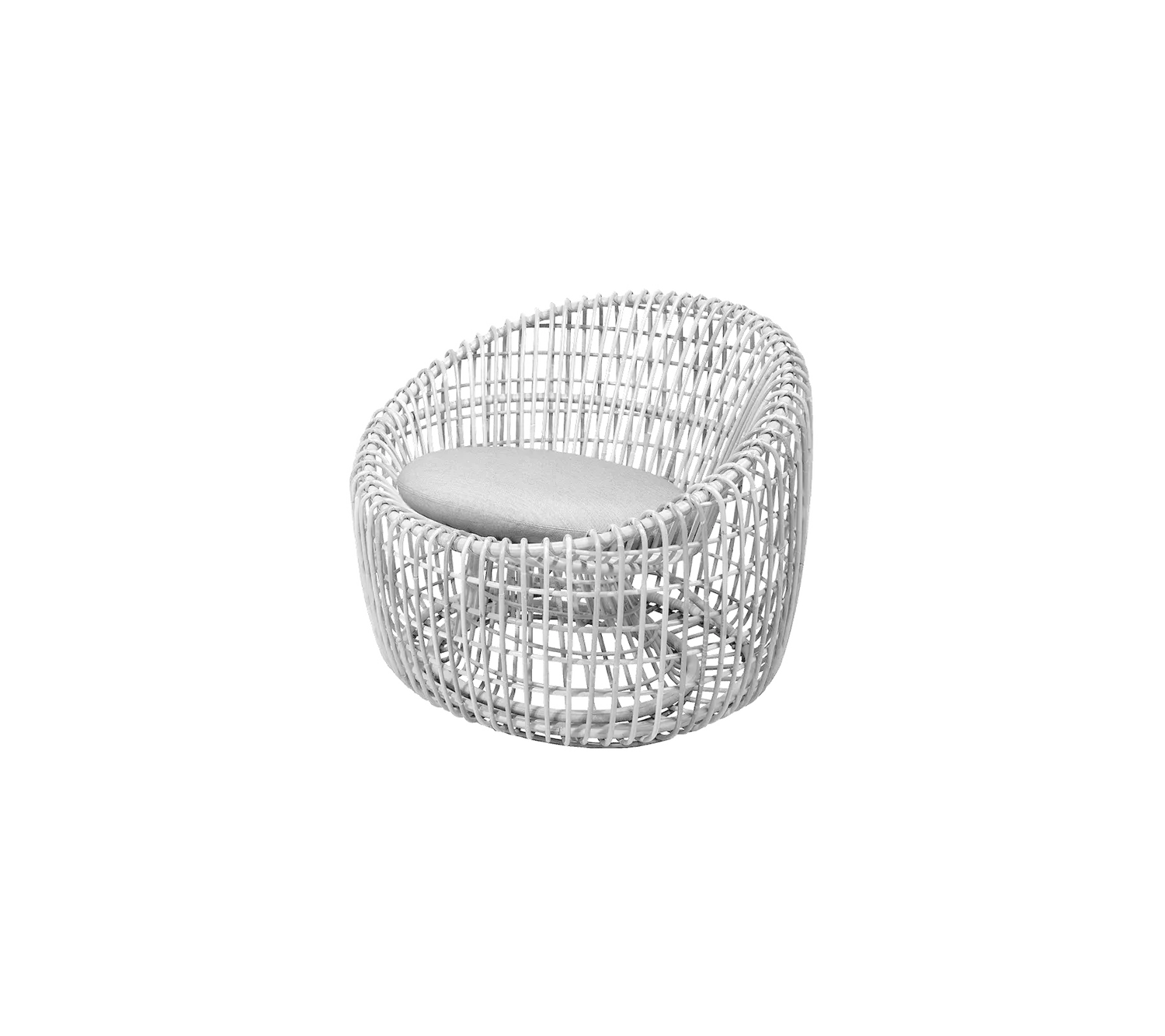 Cane-line Nest Rundsessel Weiß mit Kissen QuickDry
