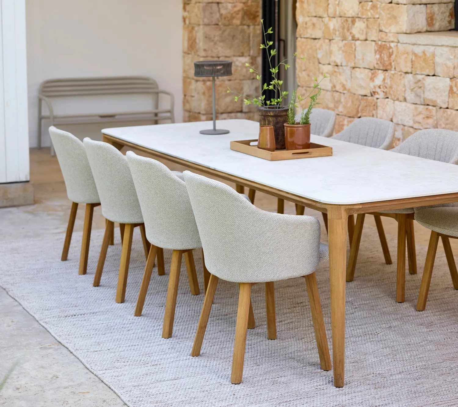 Cane-line Choice Stuhl Sand Teak Gartenstuhl recycelt