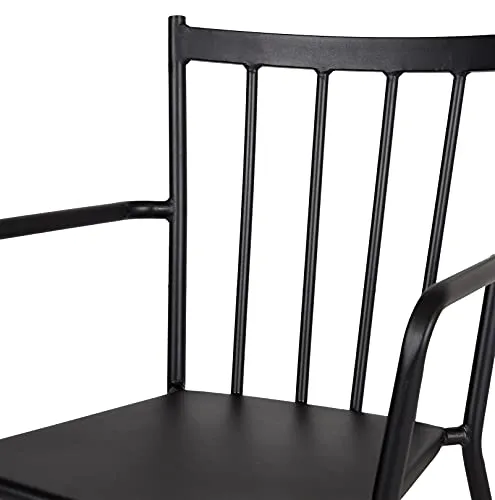 Envy Gartenmöbel-Set 6 Personen 200 cm schwarz stapelbar