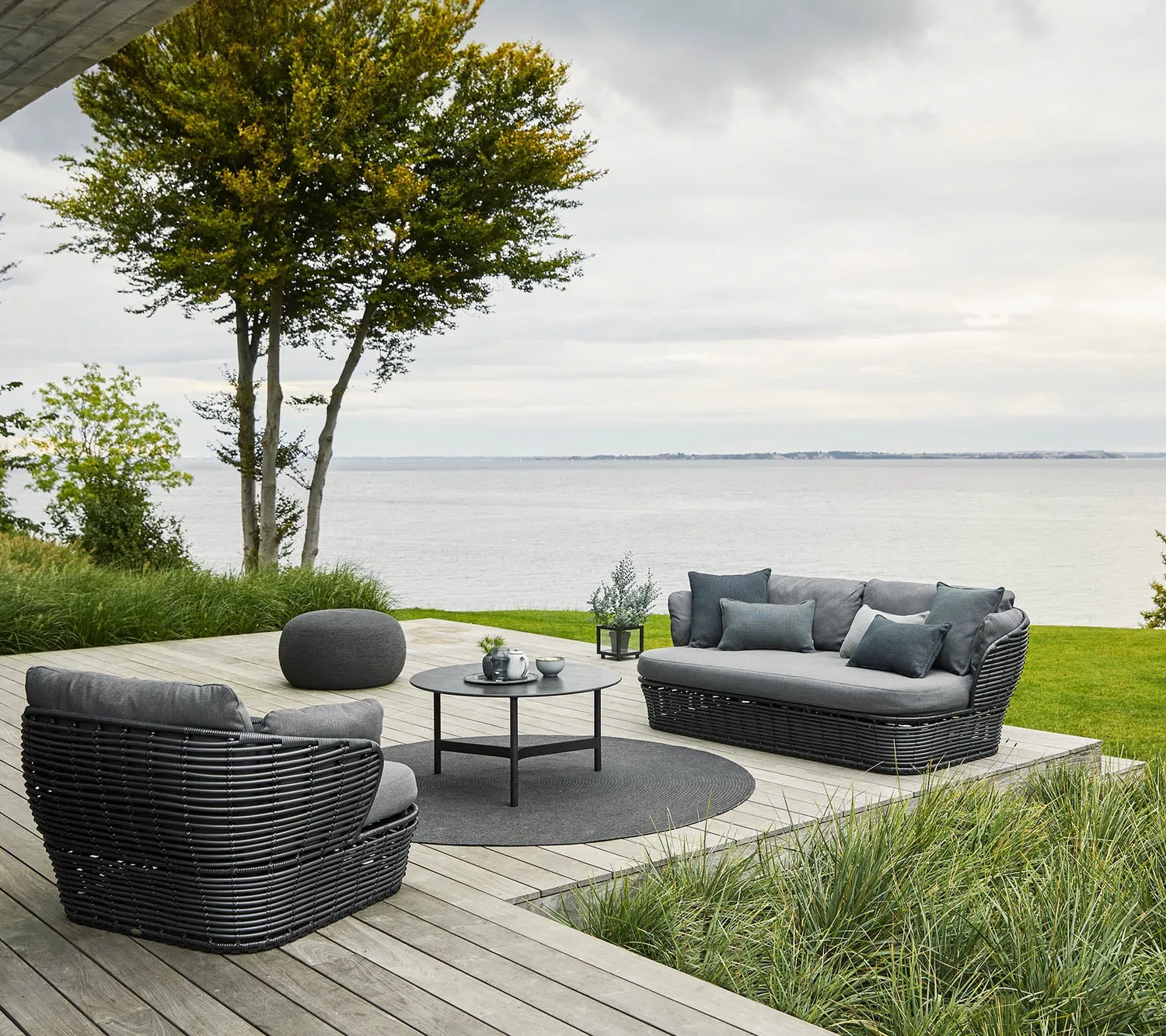 Cane-line Circle Outdoor-Teppich Ø200 cm Dunkelgrau