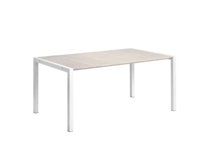 Grosfillex Eden Gartentisch 165x87 cm Platingrau Kunststoff