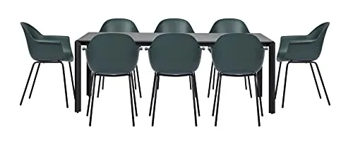 Envy Gartenmöbel-Set 200 cm + 8 Stühle Ocean-Grün Esstisch