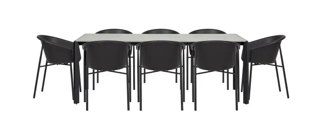 Envy Gartenmöbel-Set 8 Personen 200 cm Betonoptik