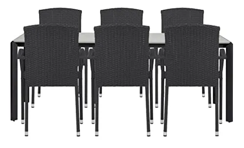 Envy Gartenmöbel-Set 6 Personen 200 cm Betonoptik schwarz