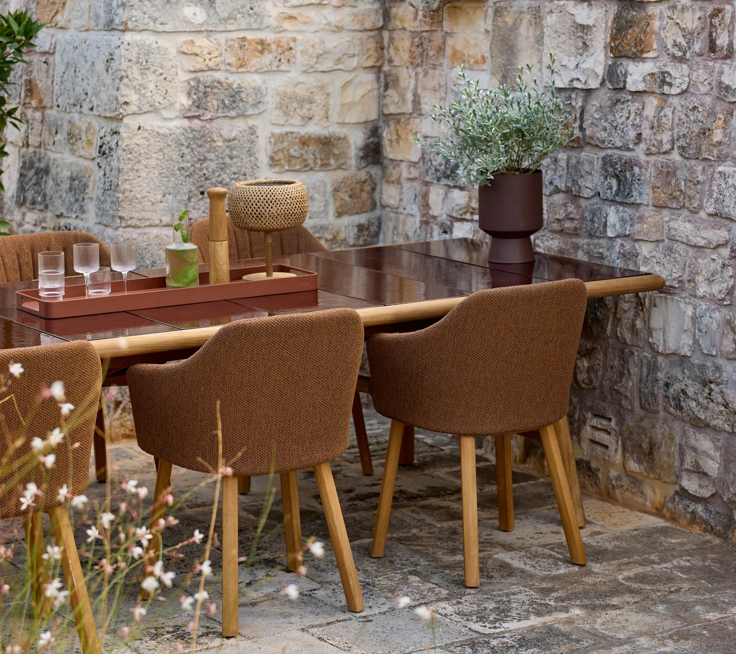 Cane-line Choice Stuhl Sand Teak Gartenstuhl recycelt