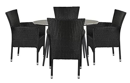 Envy Gartenmöbel-Set rund 120 cm grau für 4 Personen Marmor