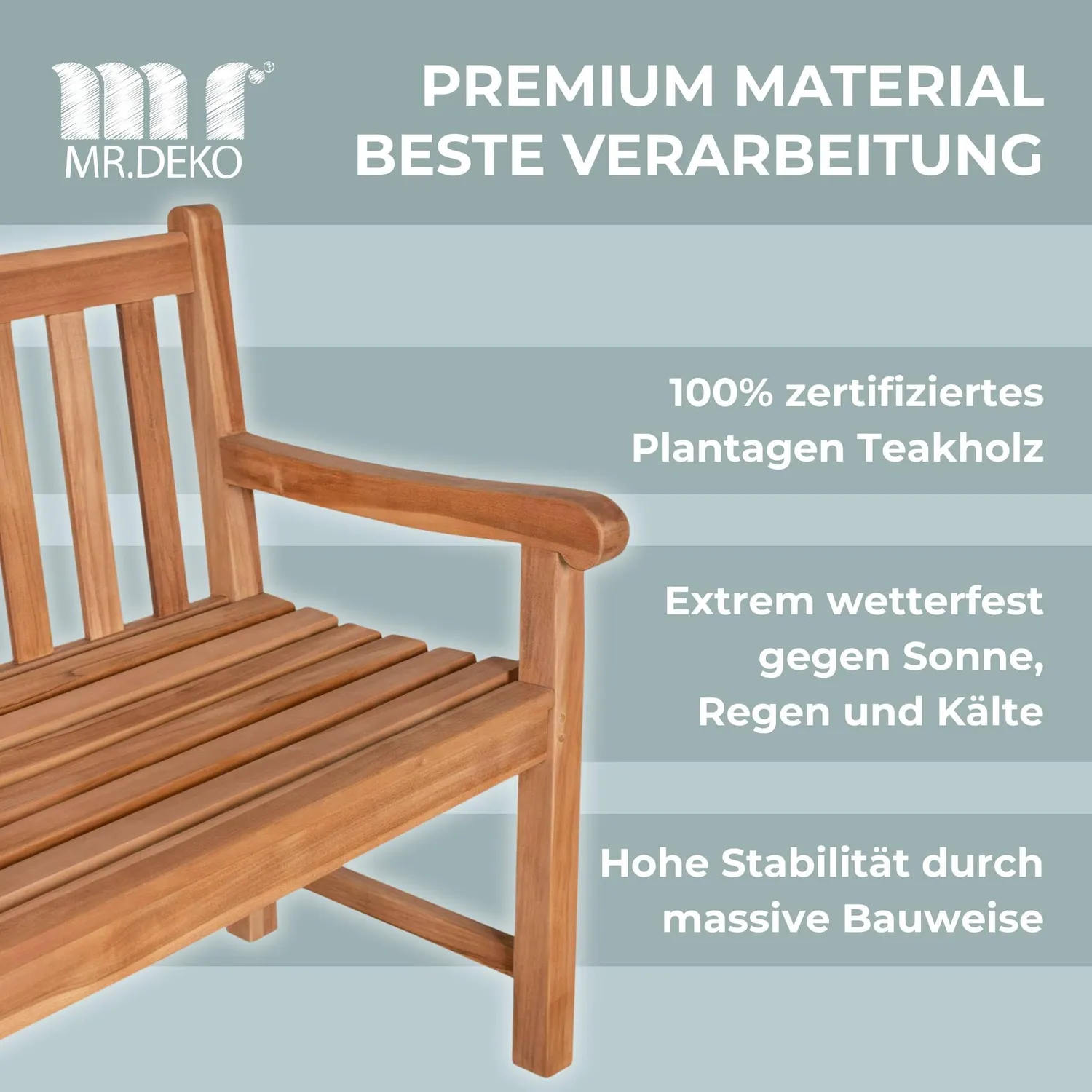 MR.DEKO Holmer Sichtschutz-Pflanzspalier Teak 80x160 cm