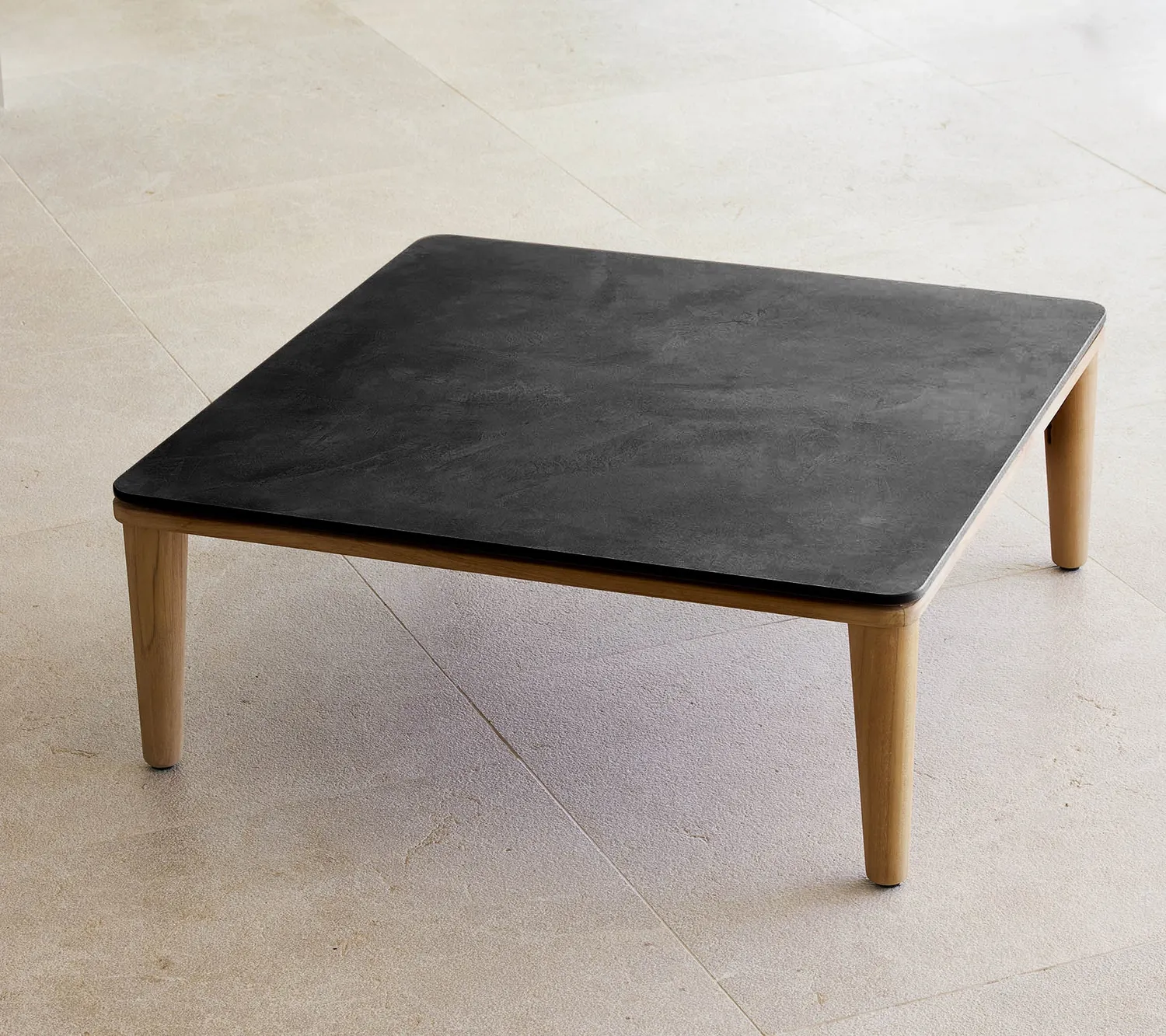 Cane-line Capture Couchtisch 85x85 teak taupe keramik