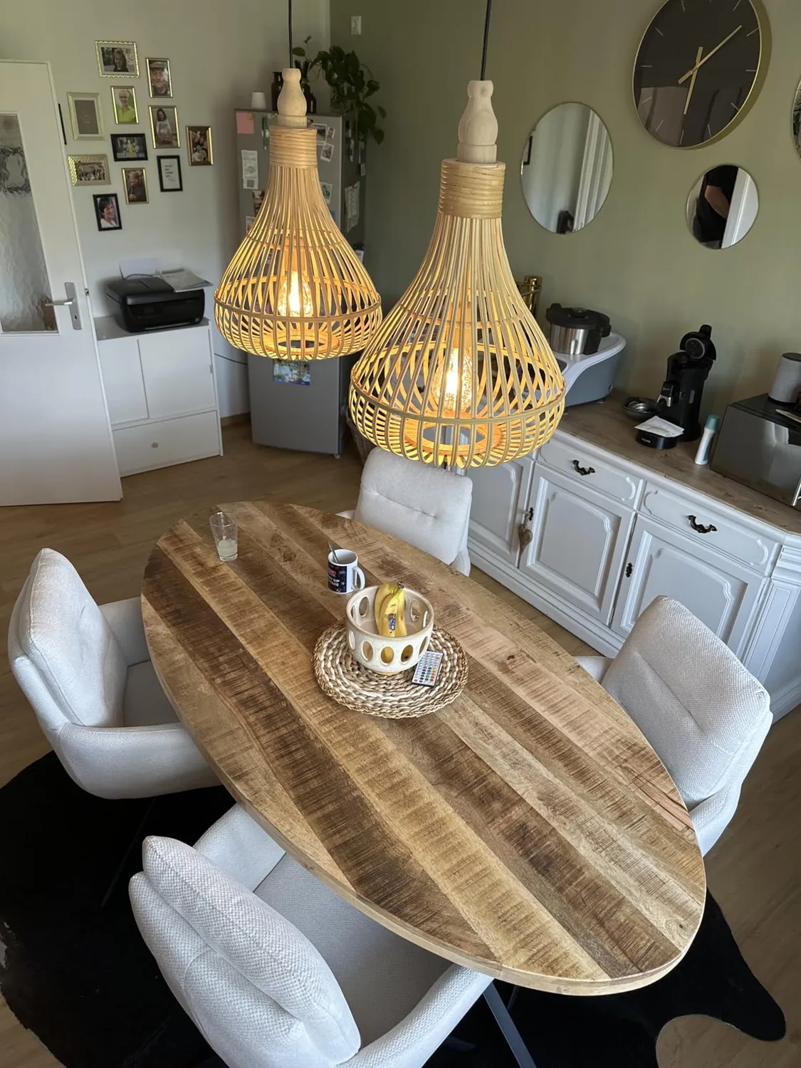 MR.DEKO Avola Oval 180x90 Esstisch Mango Massivholz