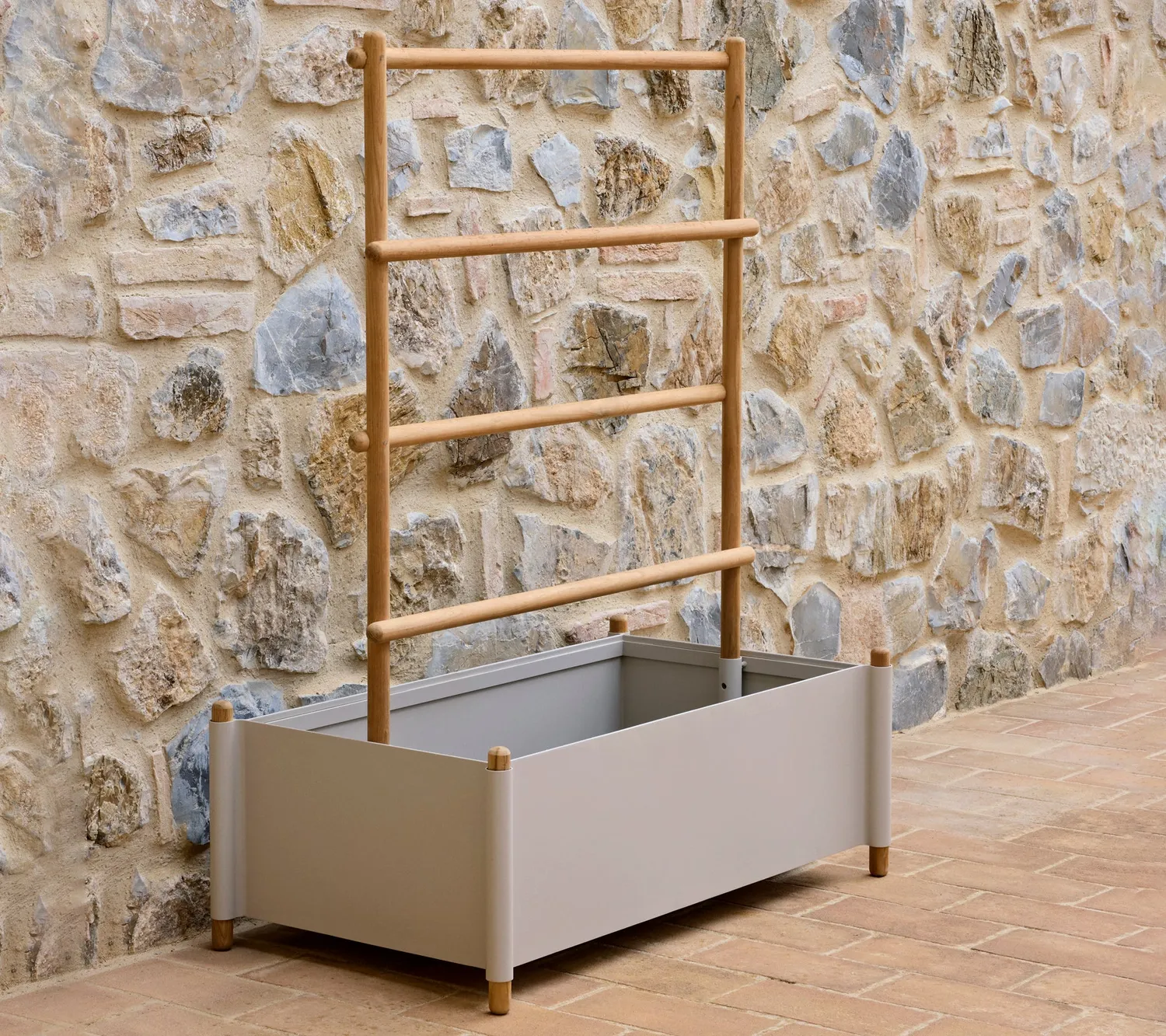 Cane-line Sticks Sticks planter, large Pflanzkübel Teak Lava Grey