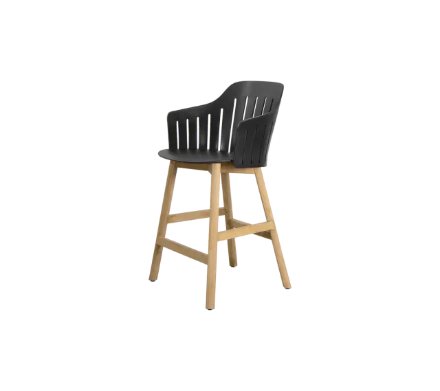Cane-line Choice Barstuhl Schwarz Teak recycelt